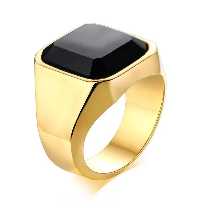Bague pour homme avec pierre d'onyx