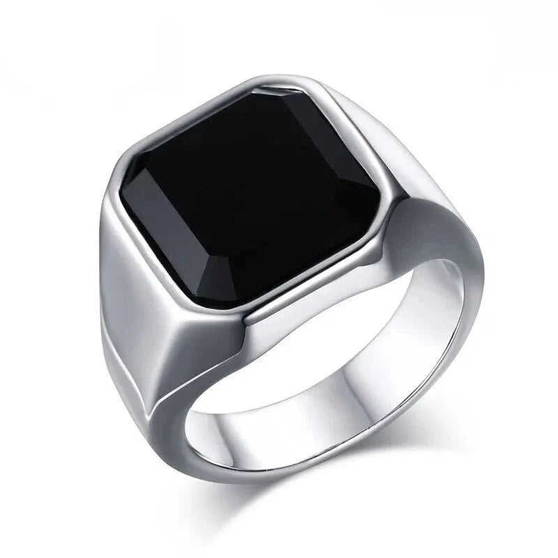 Bague pour homme avec pierre d'onyx