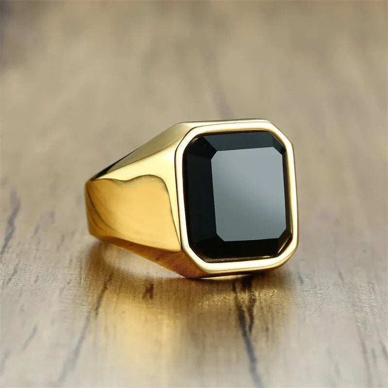 Bague pour homme avec pierre d'onyx