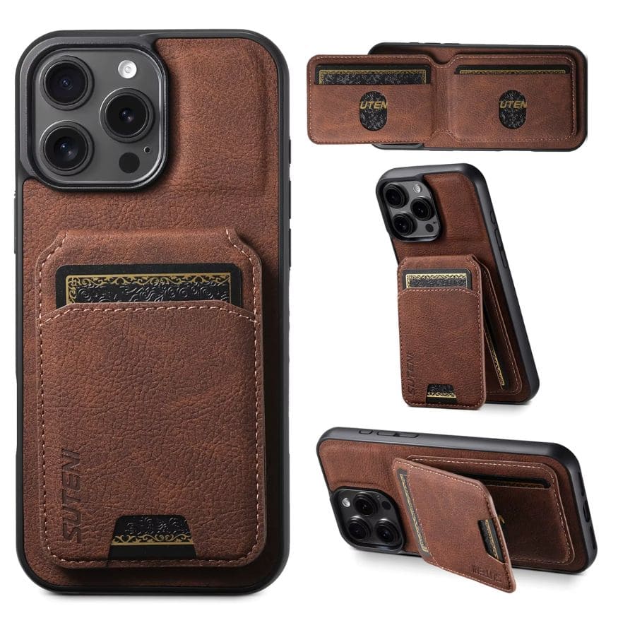 Custodia a portafoglio in pelle premium – compatibile con MagSafe (iPhone 12–17)