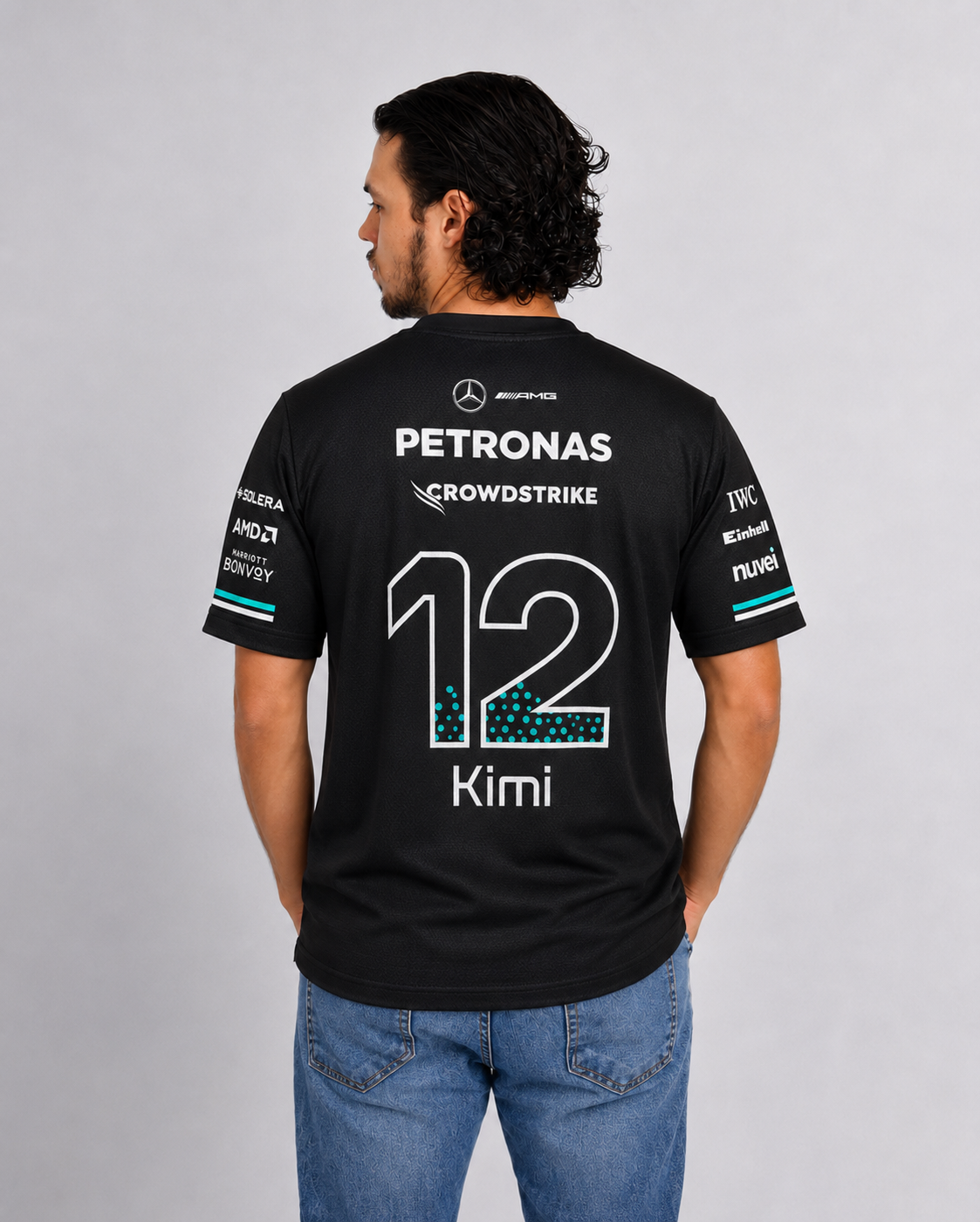 Camiseta Dryfit Mercedes Kimi Antonelli Preto 2026