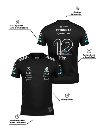 Camiseta Dryfit Mercedes Kimi Antonelli Preto 2026