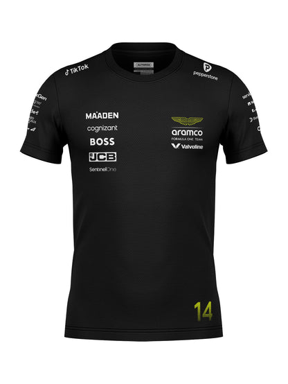 Camiseta Dryfit Aston Martin Fernando Alonso Preto 2025