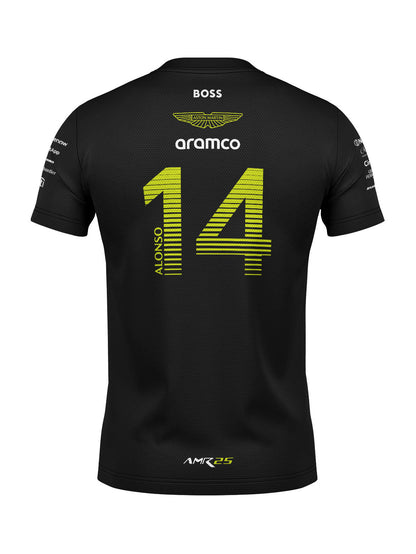 Camiseta Dryfit Aston Martin Fernando Alonso Preto 2025