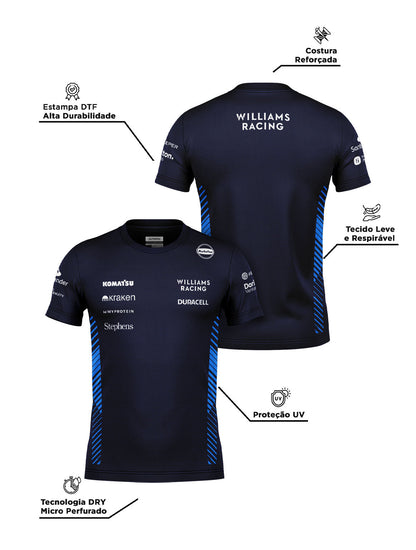 Camiseta Dryfit Williams Equipe Azul Marinho 2025