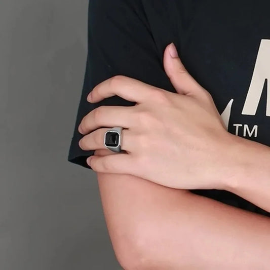 Anello da uomo con pietra di onice