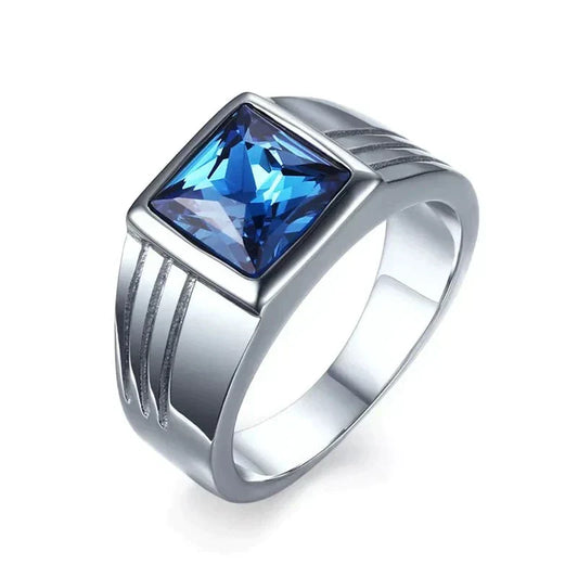 Anello da uomo con pietra di zircone