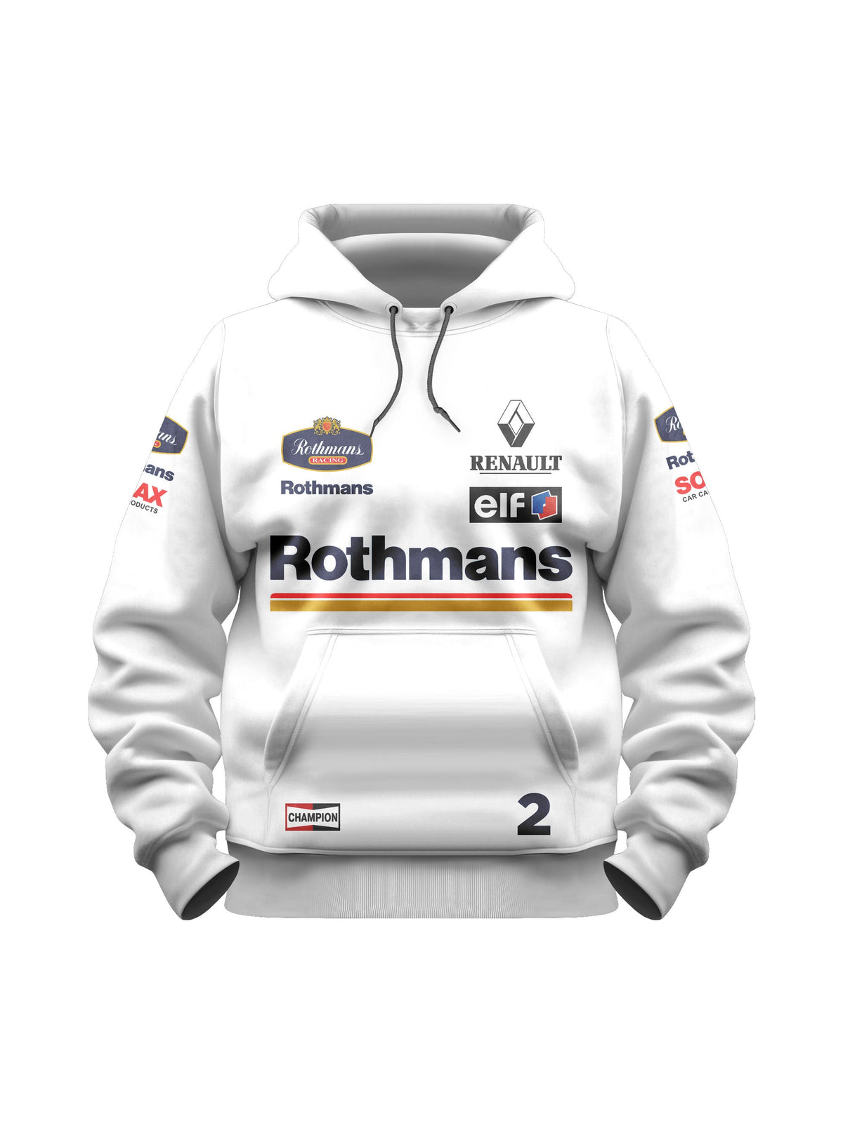 Moletom Canguru Wlliams Retrô Rothmans Racing Branco