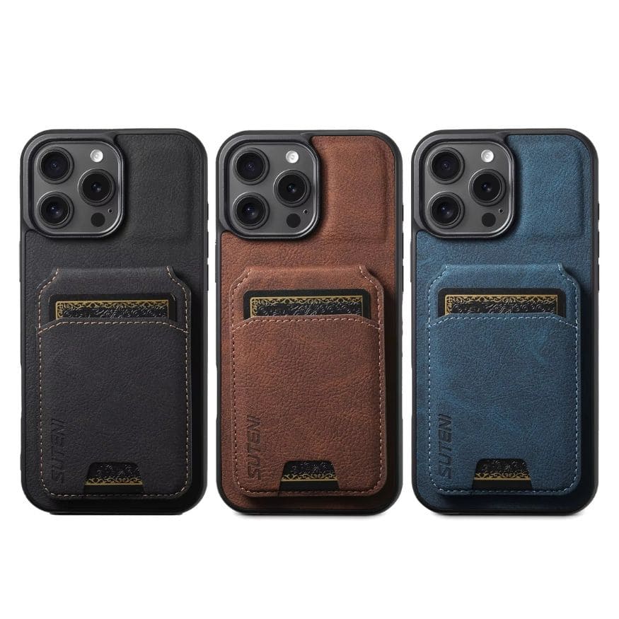 Custodia a portafoglio in pelle premium – compatibile con MagSafe (iPhone 12–17)