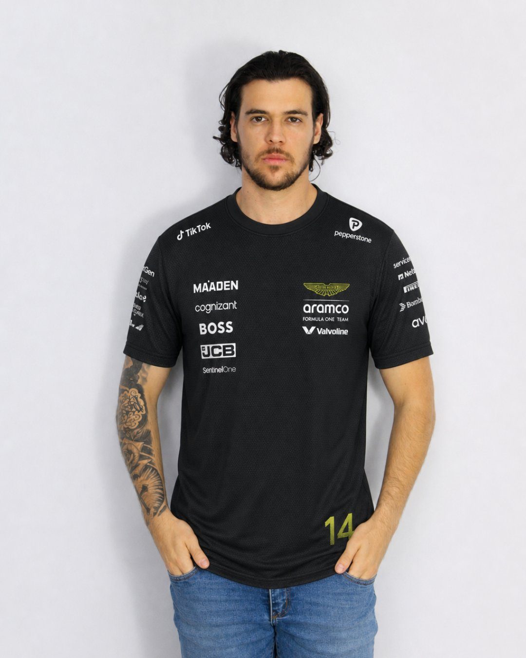 Camiseta Dryfit Aston Martin Fernando Alonso Preto 2025