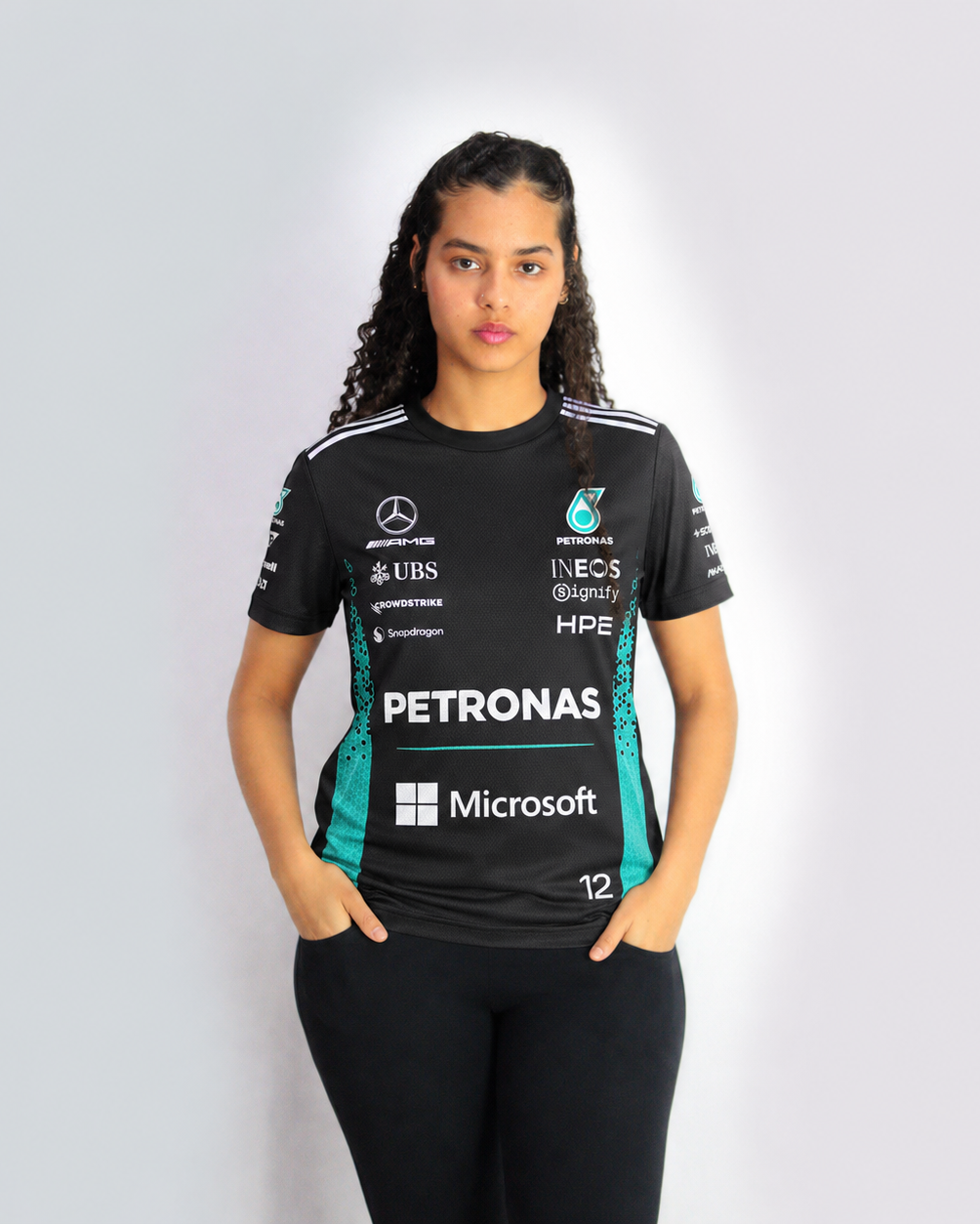 Camiseta Dryfit Kimi Antonelli Mercedes F1 2026 Preta