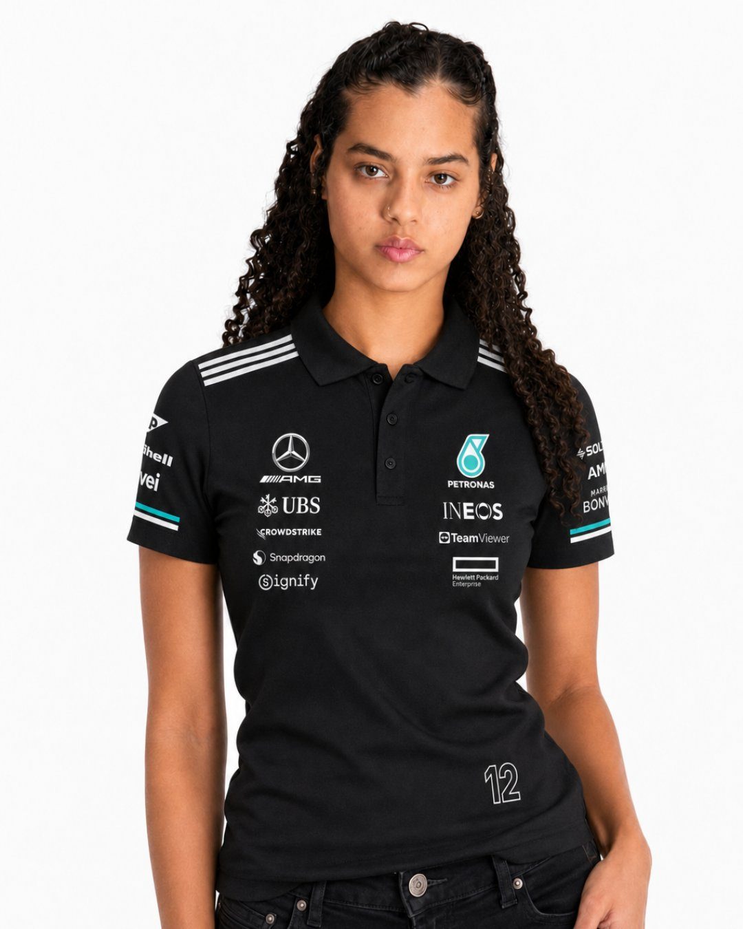 Camiseta Polo Mercedes Kimi Antonelli Preto 2025